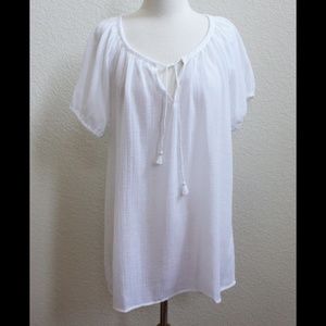 J.CREW NWT GAUZE PEASANT BEACH COVER UP TUNIC S